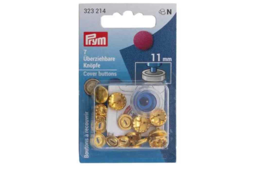 7 überziehbare Knöpfe - 11 mm Gold 