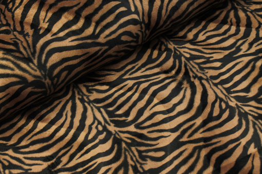 Veloursfell Tiermotive 3 mm hoch Braunzebra Schoko