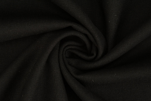 Leinen-Mischgewebe - Uni Schwarz