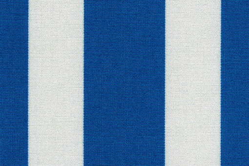 Markisen-/Outdoor-Stoff - Blockstreifen Blau/Creme