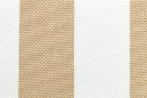 Markisenstoff 140 cm - Italy Sun - Blockstreifen Beige / Weiss