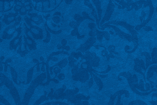 Möbelstoff Samt Damask Rose B1 - Wetcare® Royalblau
