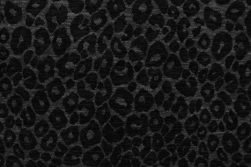 Premium Möbelstoff Chenille in Leo-Muster Schwarz