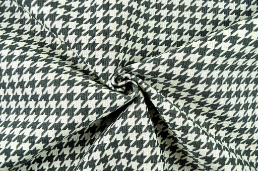 Hahnentritt - Outdoor-Gobelin - Grau/Creme 