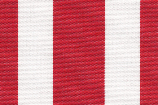 Liegestuhl-Stoff Streifen - gesäumt - 45 cm breit Rot/Weiß