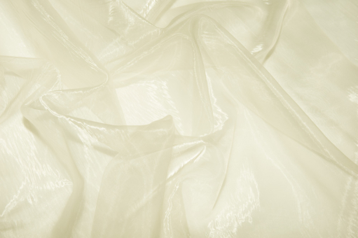 Organza Stoff Weihnachten - uni Champagner