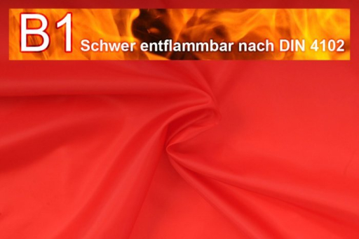 Dekorations Stoff schwer entflammbar - 140 cm - Rot - 2,0 Meter Rot