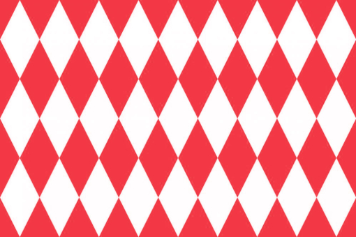 Satin Raute - Weiß/Rot 
