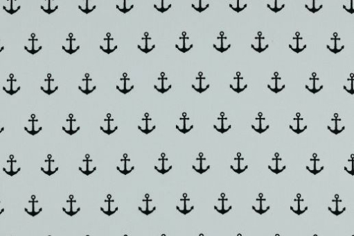 Popeline-Baumwollstoff - Anker Weiß/Navy