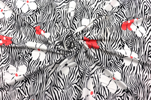 Viskosejersey - Zebra Flower 