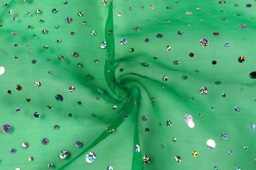 Organza - Glitzer-Pailletten - Grün 