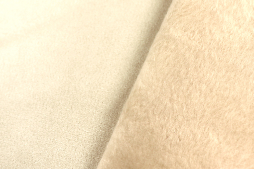 Wildleder-Imitat mit Fleece-Rückseite - Creme 