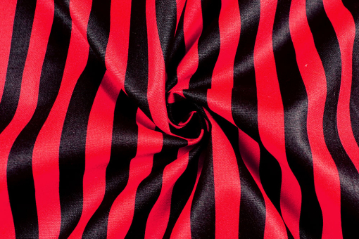 Baumwoll-Stoff mit Streifen - Rot/Schwarz 