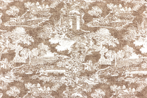 Dekostoff - Toile de Jouy Seneca - 280 cm - Sand 