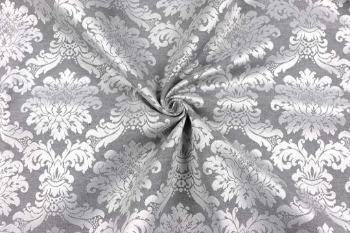 Tischdecken-Stoff Damast - Rosi - 280 cm breit - Grau 