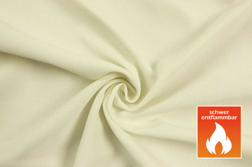 Tischdeckenstoff - permanent schwer entflammbar - 280 cm - Creme 