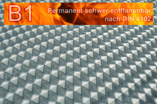 Akustik-Stoff - Trevira CS - permanent schwer entflammbar - Silber/Grau 