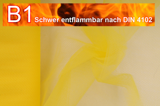 Tüll - schwer entflammbar - Gelb - 3,0 Meter Gelb