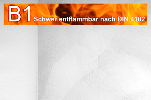 Tüll - schwer entflammbar - Weiß - 1,0 Meter Weiß