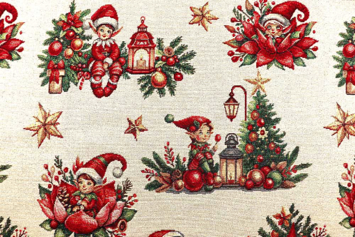Glitzer Gobelin - Santas Elfen 
