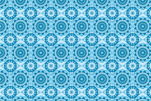 Polarfleece-Stoff -  Mandala Flor Blau
