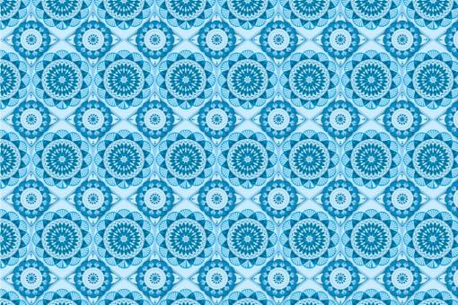 Polarfleece-Stoff -  Mandala Flor Blau