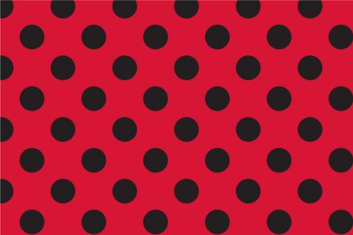 Satin - Große Punkte Rot/Schwarz