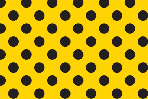 Satin - Große Punkte Gelb/Schwarz