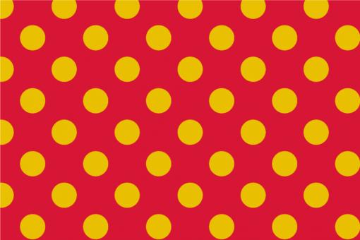 Satin - Große Punkte Rot/Gelb