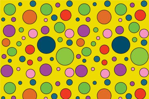 Satin - Colourful Dots Gelb
