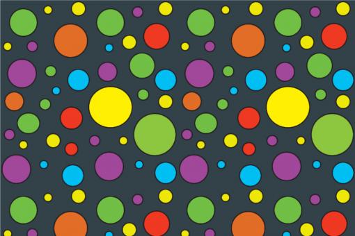 Satin - Colourful Dots Grau