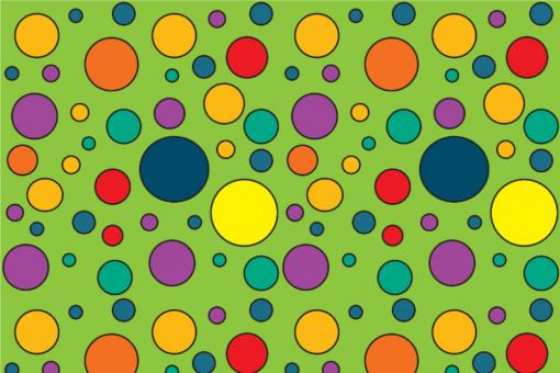 Satin - Colourful Dots Hellgrün