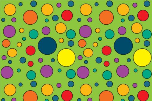 Satin - Colourful Dots Hellgrün
