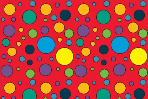 Satin - Colourful Dots Rot