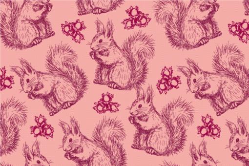 Squirrels - Blackout-Stoff Rosa