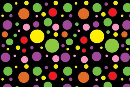 Satin - Colourful Dots Schwarz