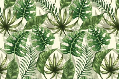 Monstera-Blätter - Outdoor-Stoff Beige