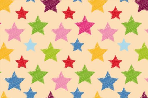 Colourful Stars - Türvorhang-Stoff Hellbeige