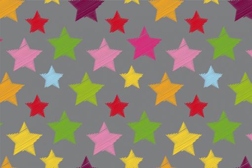 Colourful Stars - Türvorhang-Stoff Grau