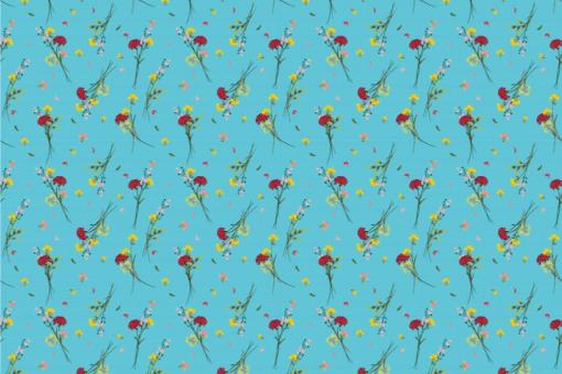Wildblumen - Türvorhang-Stoff Blau