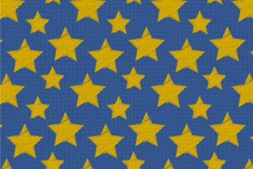 Colourful Stars - Türvorhang-Stoff Nachtblau