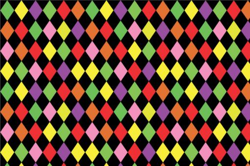 Colourful Diamonds - Satin-Stoff Schwarz