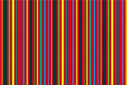 Satin Stoff - Colourful Lines Rot
