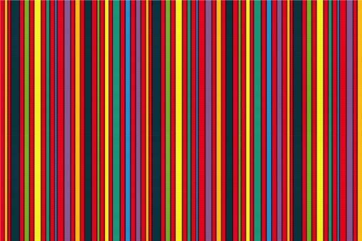 Satin Stoff - Colourful Lines Rot