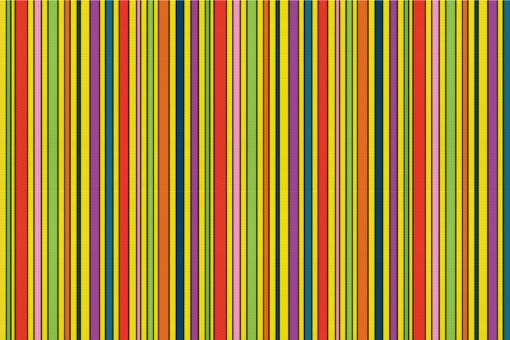 Satin Stoff - Colourful Lines Gelb