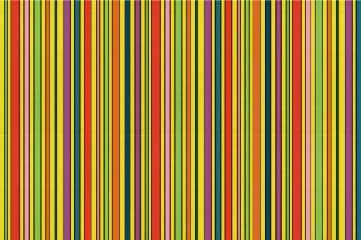 Satin Stoff - Colourful Lines Gelb
