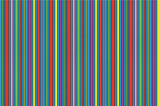 Satin Stoff - Colourful Lines Blau