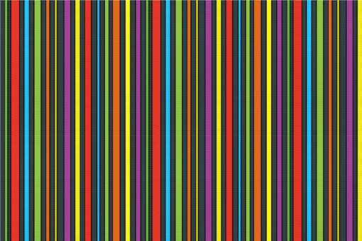 Satin Stoff - Colourful Lines Grau
