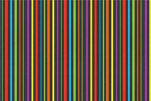 Satin Stoff - Colourful Lines Grau
