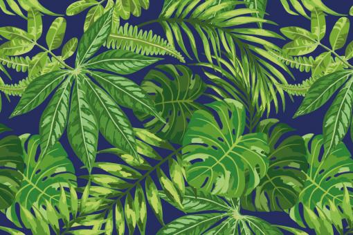 Samtstoff - Green Jungle Royalblau